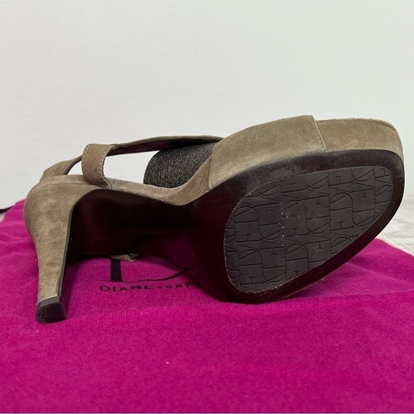 DIANE VON FURSTENBERG SUEDE LEATHER PLATFORM HEELS/SANDALS - Picture 10 of 15